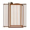 Tall One-Touch Gate II in Brown  – Elegant & Secure Pet Barrier