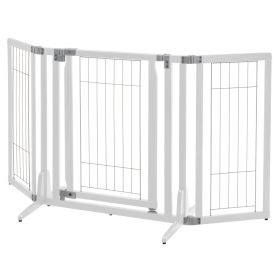 Richel Premium Plus Freestanding Pet Gate - Origami White Stylish & Adjustable Pet Barrier