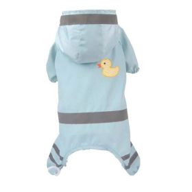 Blue 4-Leg Waterproof Dog Raincoat – Full-Coverage Suit for Small Dogs