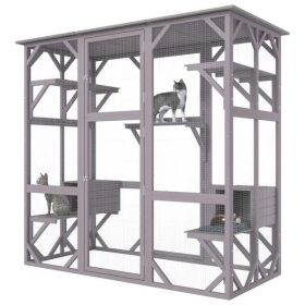 VEVOR 7-Tier Outdoor Cat Enclosure – Large Catio with Platforms & Rest Boxes (71.2" x 34.6" x 66.5")
