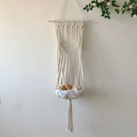 Macrame Cat Hammock (C) – Hanging Tassel Bed for Cats Up to 30 lbs