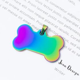 Stainless Steel Bone-Shaped Pendant for Cat Collars – Multicolor, Large