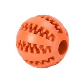 Orange Squeaky Dog Ball – Tough Chew & Dental Cleaning Toy for Dogs (2.7")