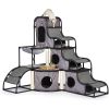 Prevue Pet Products Catville Tower – Gray Print | Multi-Level Play & Lounging Haven