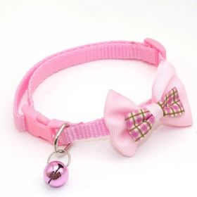 Bowknot Cat Collar – Pink, Medium, with Bell & Buckle