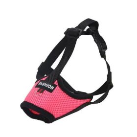 Breathable Soft Nylon Dog Muzzle – Adjustable Anti-Bite and Bark Control, Pink, Size Small