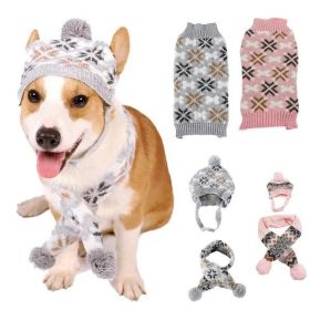 CozyPup Pink Winter Set – XL Dog Scarf & Knit Cap for Cold Weather Style