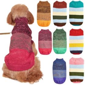Horizontal Two-Legged Pet Warm Knit Striped Sweater – Red, Size XXL