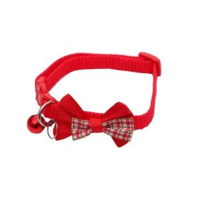 Bowknot Cat Collar – Red, Medium, with Bell & Buckle
