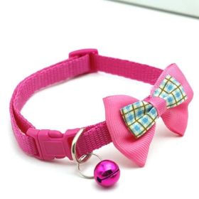 Bowknot Cat Collar – Rose Red, Medium, with Bell & Buckle
