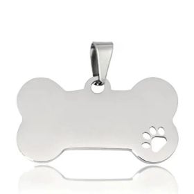 Stainless Steel Bone-Shaped Pendant for Cat Collars – Silver, Large