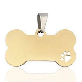 Stainless Steel Bone-Shaped Pendant for Cat Collars – Golden, Large