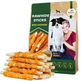Organic Chicken-Wrapped Dog Sticks – Grain-Free, Human-Grade Dried Chew Treats for Small & Large Dogs, Bulk Training Snacks