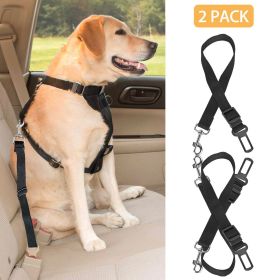 2PCS Adjustable Pet Seat Belt Leash / Secure & Safe Travel for Dogs & Cats
