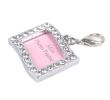 SparkleID™ Pet Tag – Rectangle Rhinestone Name & Number ID Tag for Dogs & Cats
