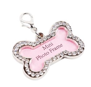 SparkleBone™ Pet ID Tag – Rhinestone Bone Shape with Writable Name & Phone Number
