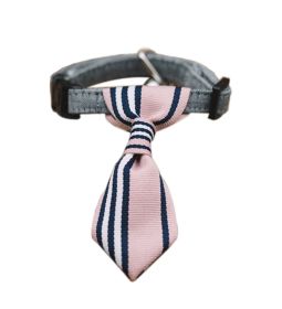 Pawtique™ Adjustable Pink Stripe Pet Neck Tie Collar – For Dogs & Cats (6–11")