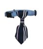GentlePaws™ Adjustable Striped Neck Tie Collar – Deep Blue Formal Wear for Dogs & Cats (6–11")