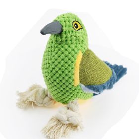 PlaySquawk™ Plush Parrot Dog Toy – Squeaky & Bite-Resistant Rope Chew Toy