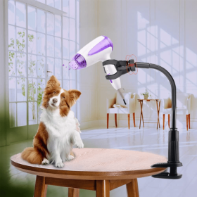 Hands-Free 360° Rotating Hair Dryer Holder | Adjustable Gooseneck Stand for Pet Grooming