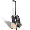 PawPorter™ Foldable Pet Trolley – Rolling Travel Carrier in Beige