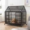 Heavy-Duty Dog Crate with Roof & Skylight Window – Secure Steel Pet Cage for Indoor/Outdoor Use