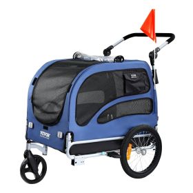 VEVOR 2-in-1 Dog Bike Trailer & Pet Stroller – Supports Up to 100 lbs | Folding Carrier with Quick-Release Wheels