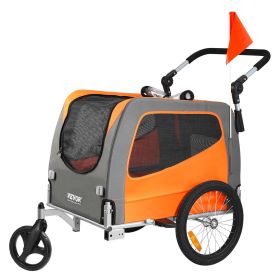 VEVOR 2-in-1 Dog Bike Trailer & Pet Stroller – Easy-Folding Carrier with Quick Release Wheels (66 lbs Capacity)