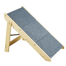 VEVOR 2-in-1 Foldable Wooden Pet Stairs & Ramp | Adjustable Steps for Beds, Sofas & Cars