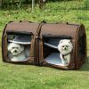 Double Pet Carrier Tent / Portable Travel Crate for Dogs & Cats