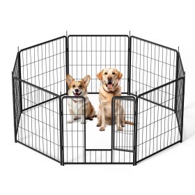 Portable 8-Panel Dog Playpen – 24" Foldable Indoor/Outdoor Metal Pet Fence with Anti-Rust Coating