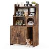 Modern Wooden Industrial Cat Litter Box Enclosure with Storage Shelves
