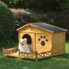 Wooden Outdoor Dog House with Porch – Medium