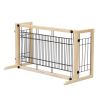 PawGuard™ Adjustable Wooden Freestanding Pet Gate – Natural Finish (38"-71" Wide)