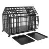 52" Heavy-Duty Large Dog Crate | Strong Metal Kennel with Lockable Wheels