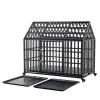 52" Heavy-Duty Large Dog Crate | Strong Metal Kennel with Lockable Wheels
