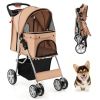 PawCruiser™ Folding Pet Stroller – Adjustable Canopy & Storage Basket for Dogs & Cats