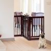 30" Configurable Folding 4-Panel Wood Fence | Freestanding Pet & Safety Gate