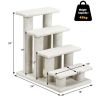 24" 4-Step Pet Stairs & Scratching Post | Carpeted Ladder & Cat Tree Climbe
