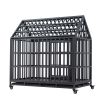Heavy-Duty Dog Crate with Roof & Skylight Window – Secure Steel Pet Cage for Indoor/Outdoor Use