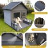 Large Wooden Dog House with Terrace | Spacious & Weatherproof Shelter for Large Dogs