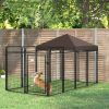 Outdoor Dog Kennel / Spacious 9.3' x 4.6' x 5.2' Enclosure for Large & Medium Dogs