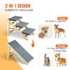 VEVOR 2-in-1 Foldable Wooden Pet Stairs & Ramp | Adjustable Steps for Beds, Sofas & Cars