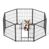 Portable 8-Panel Dog Playpen – 24" Foldable Indoor/Outdoor Metal Pet Fence with Anti-Rust Coating