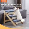 VEVOR 2-in-1 Foldable Wooden Pet Stairs & Ramp | Adjustable Steps for Beds, Sofas & Cars