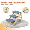 VEVOR 2-in-1 Foldable Wooden Pet Stairs & Ramp | Adjustable Steps for Beds, Sofas & Cars