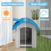 BreezyPup™ 28" Elevated Plastic Dog House – Indoor/Outdoor Shelter with Adjustable Sunroof (Blue & White)