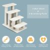 24" 4-Step Pet Stairs & Scratching Post | Carpeted Ladder & Cat Tree Climbe