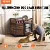 VEVOR Furniture-Style Dog Crate with Storage | 41" Wooden Double-Door Crate for Large & Medium Dogs