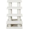 24" 4-Step Pet Stairs & Scratching Post | Carpeted Ladder & Cat Tree Climbe